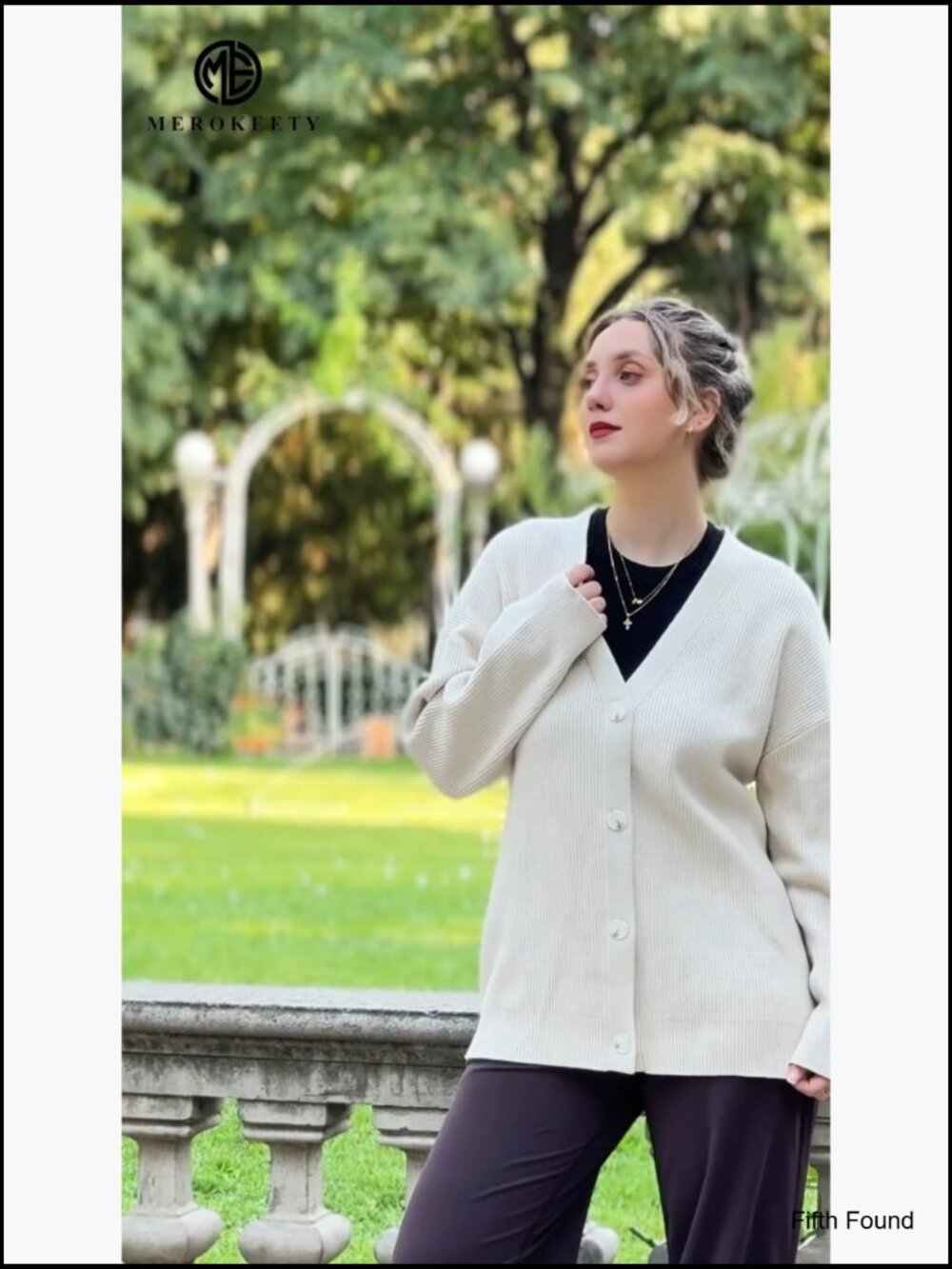 Open Front V Neck Button Cardigan Oversized Soft Knit - Picture 7 of 7